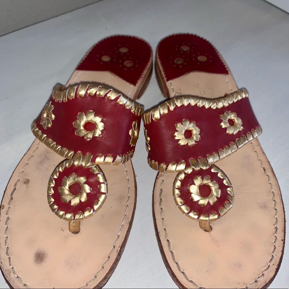 Custom Garnet & Gold Jack Rogers